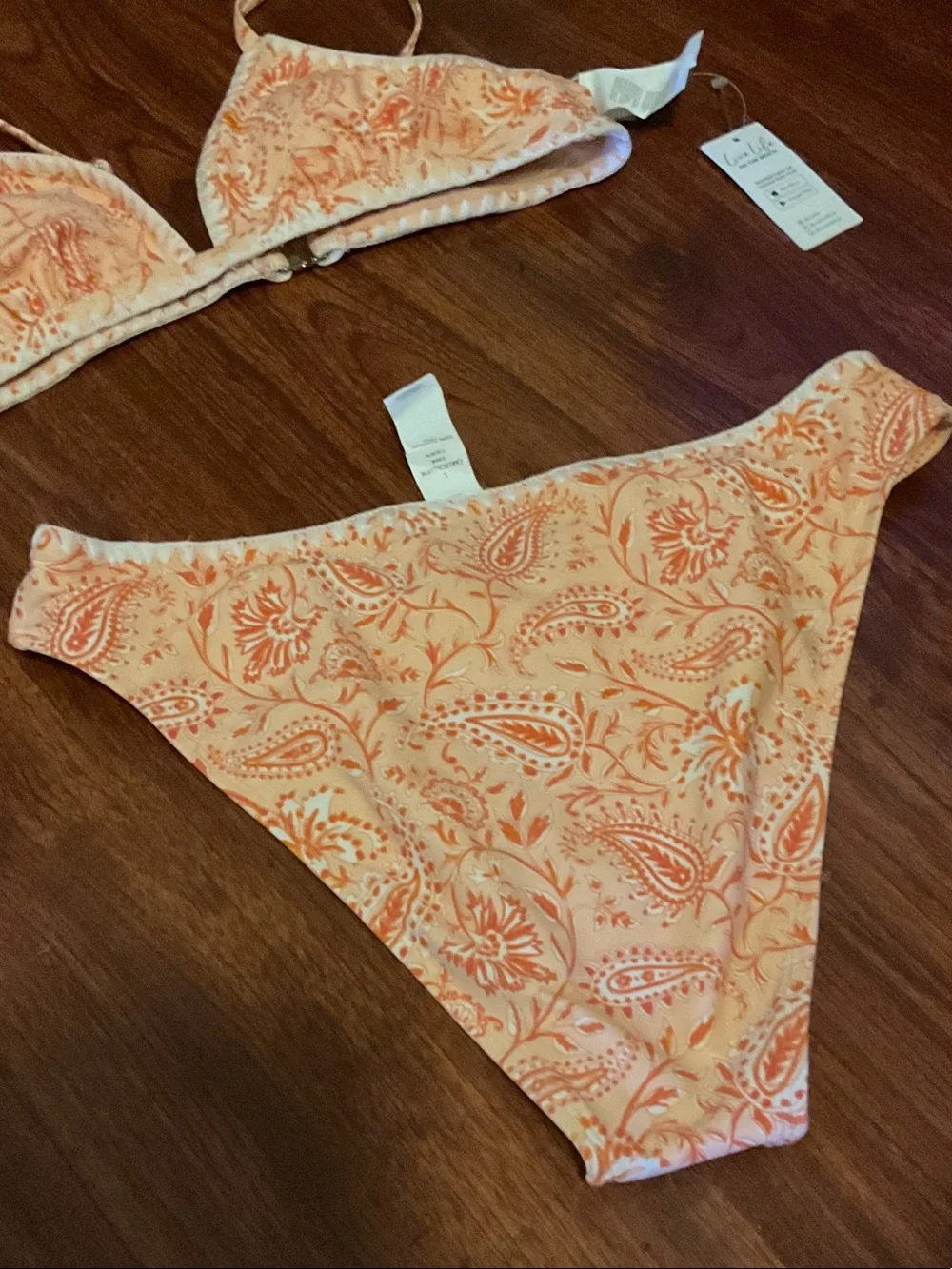 Cupshe Coral Paisley Two-Piece Bikini BNWT size large